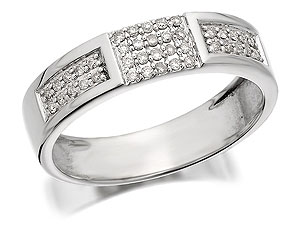 Unbranded 9ct White Gold Diamond Three Panes Ring 20pts -