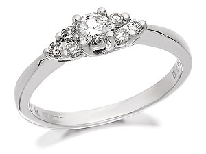 Unbranded 9ct White Gold Diamond Trefoil Ring 0.33ct -