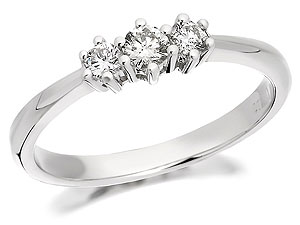 Unbranded 9ct White Gold Diamond Trilogy Ring 0.25ct -