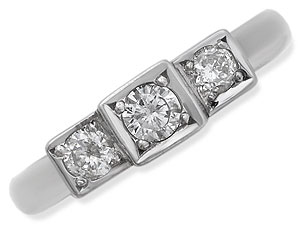 Unbranded 9ct White Gold Diamond Trilogy Ring 047217-J