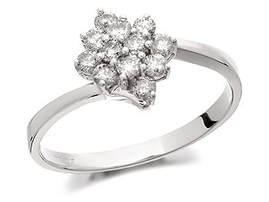 Unbranded 9ct White Gold Diamond Twist Cluster Ring 0.5ct