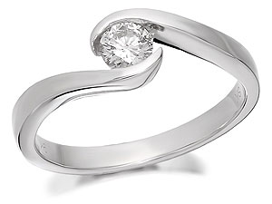 Unbranded 9ct White Gold Diamond Twist Ring 0.25ct - 047162
