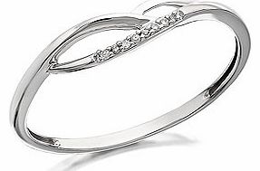 Unbranded 9ct White Gold Diamond Wave Ring - 182120