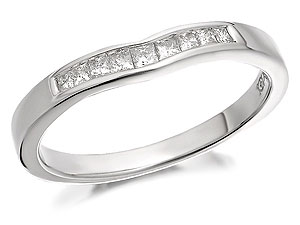 Unbranded 9ct White Gold Diamond Wishbone Half Eternity