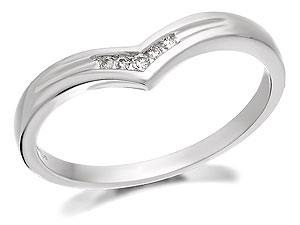 Unbranded 9ct White Gold Diamond Wishbone Ring - 182021