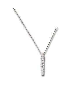 9ct White Gold Diamonite Cubic Zirconia Drop Pendant