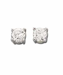 9ct White Gold Diamonite Cubic Zirconia Studs