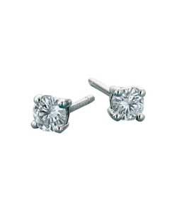 Unbranded 9ct White Gold Elegance Diamond Solitaire Studs