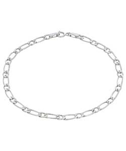 Unbranded 9ct White Gold Figaro Bracelet