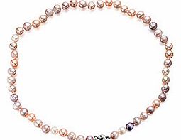 Subtle pastel tones of the palest pink, cream, lilac and white freshwater pearls together create this lovely 18/46.5cm necklace, finished with a 9ct white gold bead clasp.