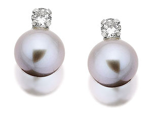 Unbranded 9ct White Gold Grey Freshwater Cultured Pearl