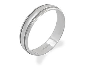 Unbranded 9ct White Gold Grooved Brides Wedding Ring