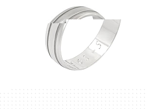 Unbranded 9ct White Gold Grooved Grooms Wedding Ring