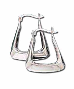 9ct White Gold Handbag Creoles