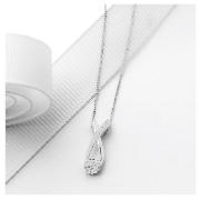 Unbranded 9ct White Gold Invisible Set Crossover Pendant
