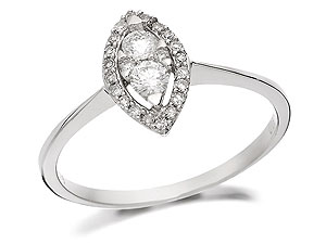 Unbranded 9ct White Gold Marquise Diamond Cluster Ring