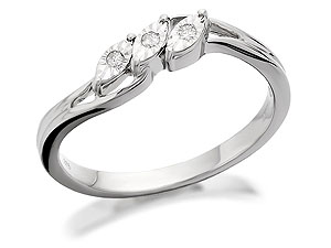 Unbranded 9ct-White-Gold-Marquise-Set-Diamond-Trilogy-Ring-180953