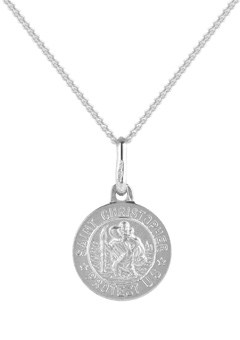 Unbranded 9ct White Gold Medium St Christopher Pendant