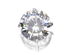 Unbranded 9ct White Gold Mens Cubic Zirconia Solitaire