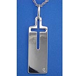 9ct. White Gold Mens Diamond Cross Pendant