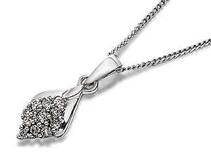 Unbranded 9ct White Gold Mini Diamond Pendant And Chain
