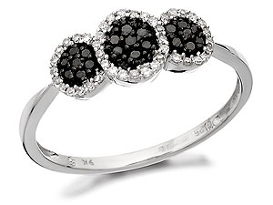 Unbranded 9ct White Gold Night And Day Black And White