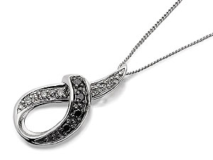 Unbranded 9ct White Gold Night And Day Black Diamond Kiss