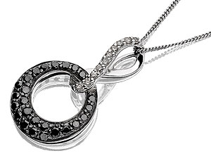 Unbranded 9ct White Gold Night And Day Black Diamond