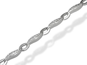 Unbranded 9ct White Gold Patterned Link Bracelet