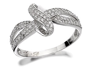 Unbranded 9ct White Gold Pave Set Diamond Bow Ring 0.5ct