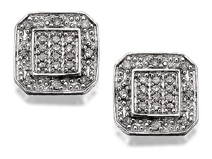 Unbranded 9ct White Gold Pave Set Diamond Octagonal