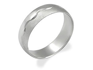 Unbranded 9ct White Gold Polished and Satin Finish Grooms