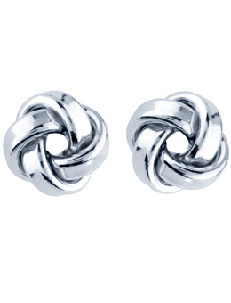 Unbranded 9ct White Gold Polished Knot Earrings 15010111