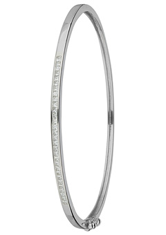 Unbranded 9ct White Gold Princess Cut Bangle B5860060CTWG