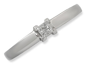 Unbranded 9ct White Gold Princess Cut Solitaire Diamond Ring 047174-Q