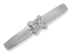 Unbranded 9ct White Gold Princess Cut Solitaire Diamond Ring 047174-R