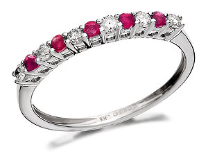 Unbranded 9ct White Gold Ruby And Diamond Half Eternity