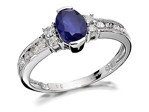 Unbranded 9ct White Gold Sapphire And Diamond Ring 0.33ct