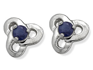 Unbranded 9ct-White-Gold-Sapphire-Celtic-Knot-Earrings-070902
