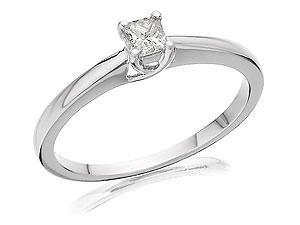 Unbranded 9ct White Gold Solitaire Diamond Ring 047956-L
