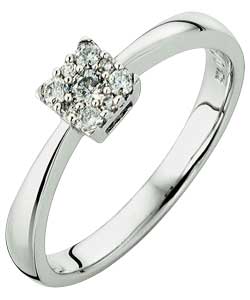 Unbranded 9ct White Gold Solitaire Look Ring