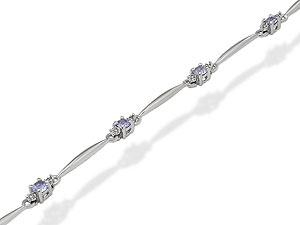 Unbranded 9ct White Gold Tanzanite and Diamond Bracelet 046242