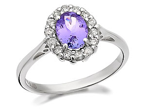 Unbranded 9ct White Gold Tanzanite And Diamond Cluster