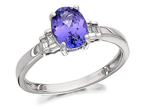 Unbranded 9ct White Gold Tanzanite And Diamond Ring -