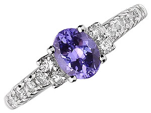 Unbranded 9ct White Gold Tanzanite and Diamond Ring 047155-M
