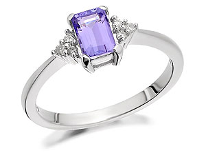 Unbranded 9ct White Gold Tanzanite And Diamond Ring 15pts