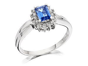 Unbranded 9ct White Gold Topaz and Diamond Cluster Ring 047105-L