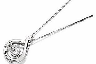 Unbranded 9ct White Gold Twinkle Diamond Teardrop Pendant