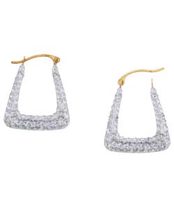 Unbranded 9ct Yellow and White Gold Handbag Creole Earrings