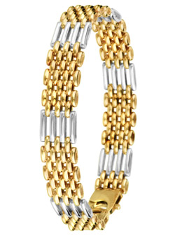 Unbranded 9ct yellow and white gold panther and gate link